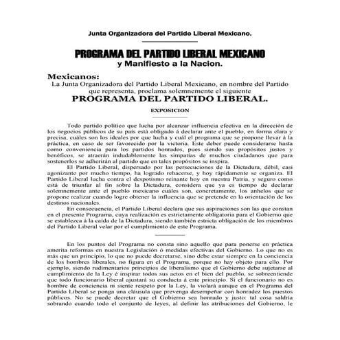Programa del partido liberal