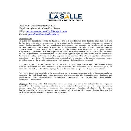 Programa de macroeconomía iii 2018 ii