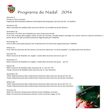 Programa de nadal 2014