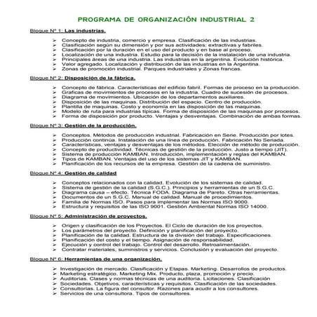 PROGRAMA DE ORGANIZACIÓN INDUSTRIAL 2