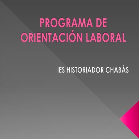 Programa de orientación laboral