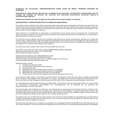 Programa de protección contra caídas en alturas.