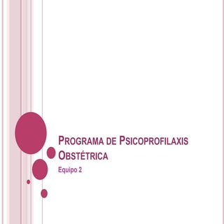 Programa de psicoprofilaxis obstétrica