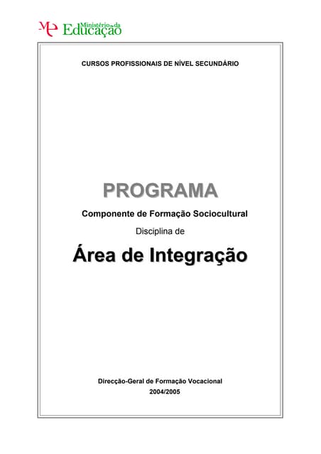 Programa de área de integração