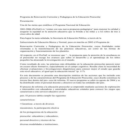 Programa de educación preescolar 2004 | PDF