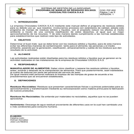 Programa de residuos solidos caoca 583802