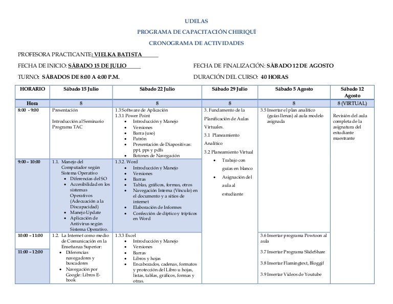 Programa de trabajo