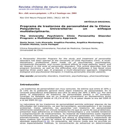 Programa de trastornos de personalidad de la clínica psiquiátrica universitar...