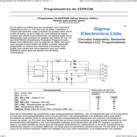 Programadores de eeprom (24 cxx, 24l cxx, 93cx6,...) | PDF