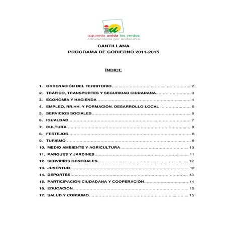 Programa electoral IU Cantillana