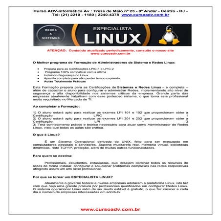Curso linux - Especialista Avançado