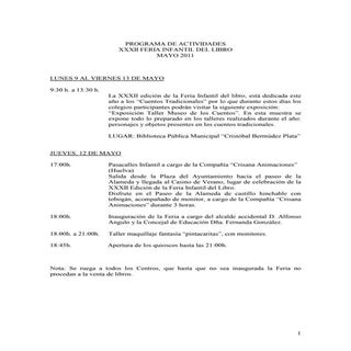 Programa XXXII Feria del Libro de M...