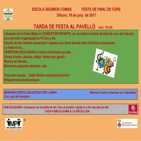 Programa Festa de Final de Curs