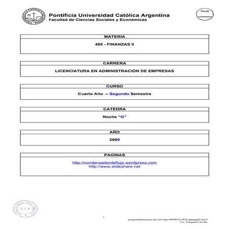 LAE - Finanzas 2 - 2Q2009 - Programa 4 G Noche