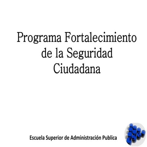 Programa fortalecimiento de la seguridad ciudadana bogota