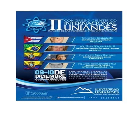 Programa general del segundo congreso Internacional Uniandes 2013