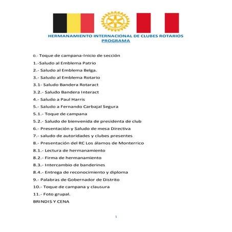 Programa hermanamiento de clubes peru belgica-2018