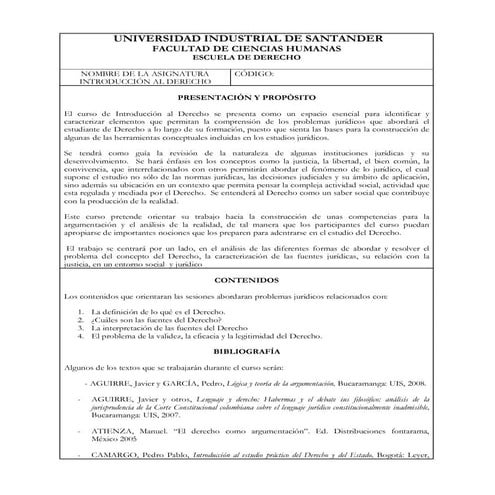 Programa Introducción al Derecho