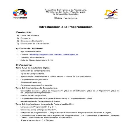 Programa Introduccion Programacion