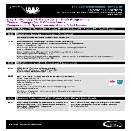 Programa International Review of Bipolar Disorders Sevilla 2013