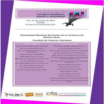 Programa Jornadas Arreglos Familiares, Género y Sexualidad