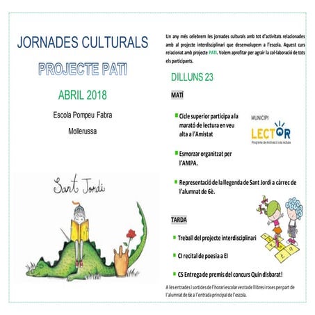 Programa jornades culturals 2018