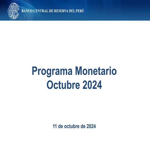 Programa Monetario - Octubre 2024 bcrp peru | PDF