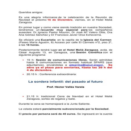 Reunión de Navidad 2017 de la SPARS