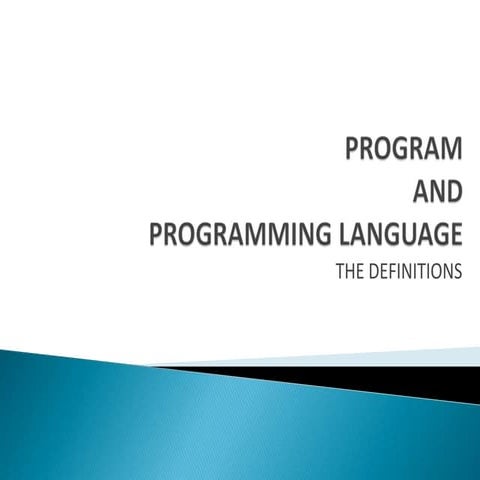 Program and programming | PPT