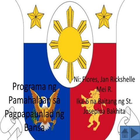 Programa ng pamahalaan sa pagpapaunlad ng pilipinas flores 6 sjb