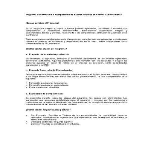 convocatoria de la contraloria 2024-2026 | PDF