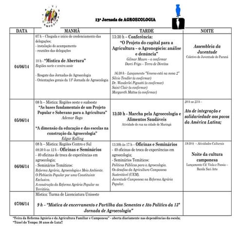 Programação   13ª jornada!