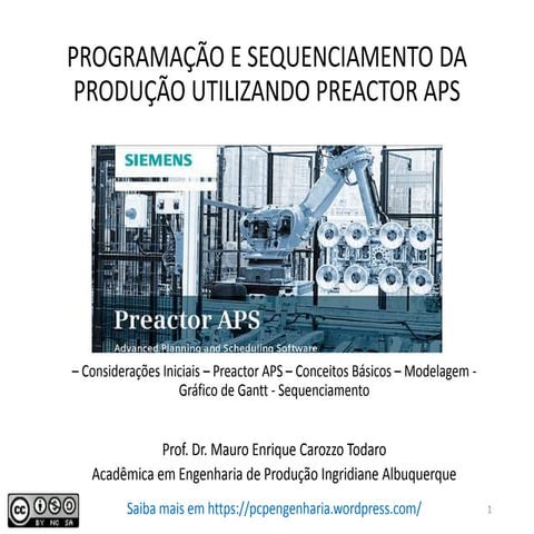 Programando a produção com o Preactor | PPTX