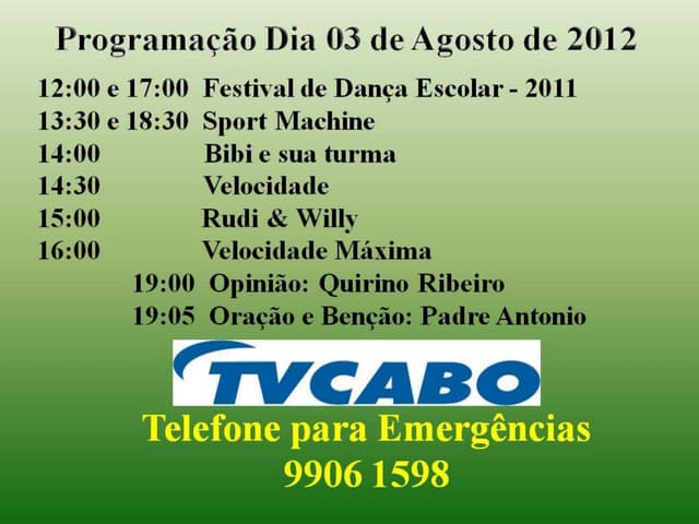 Programação dia 03