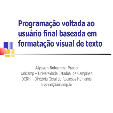 Programação Voltada Ao Usuário Final Baseada Em Formatação