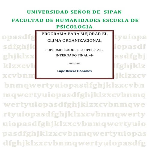Programa para mejorar el Clima Organizacional