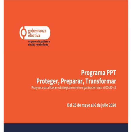 Programa PPT, para liderar tu organización en la crisis