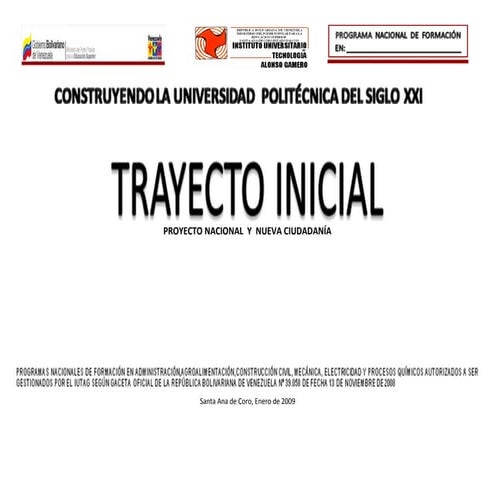 Programa  proyecto nacional y nueva ciudadania
