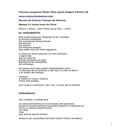 Poemas Edicion 05 Programa Ingridodgers