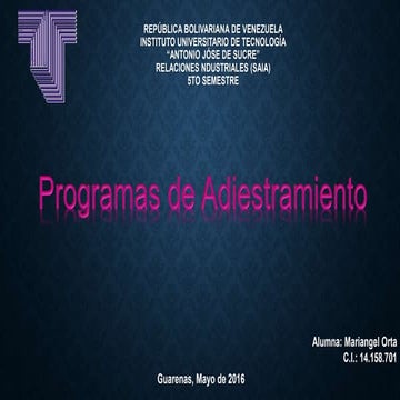 Programas de Adiestramiento