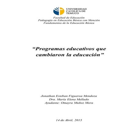 Programas educativos que  cambiaron la educación