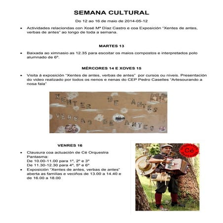 Programa Semana Cultural 2014