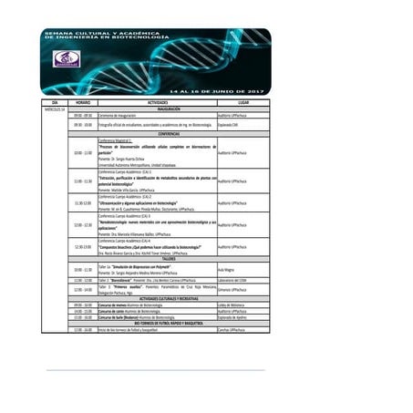 Programa semana cultural 2017