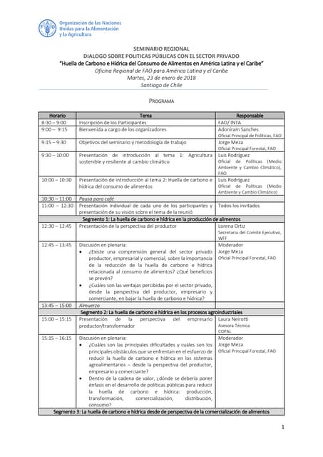 Programa seminario regional sobre políticas públicas con el sector privado