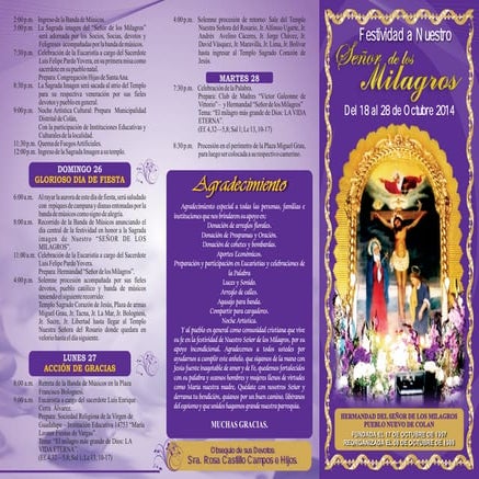 Programa señor milagros | PDF
