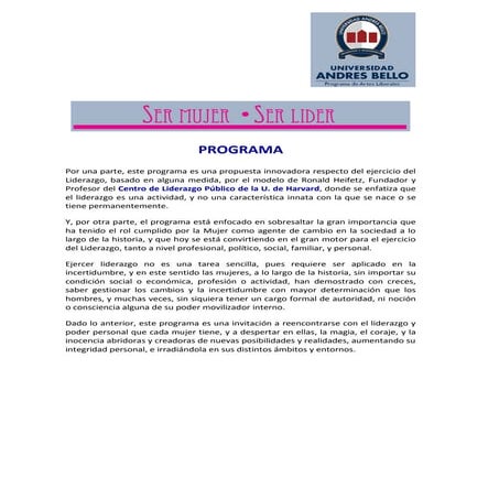 SER MUJER - SER LIDER