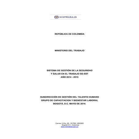 Programa sistema de gestion de seguridad y salud en el trabajo