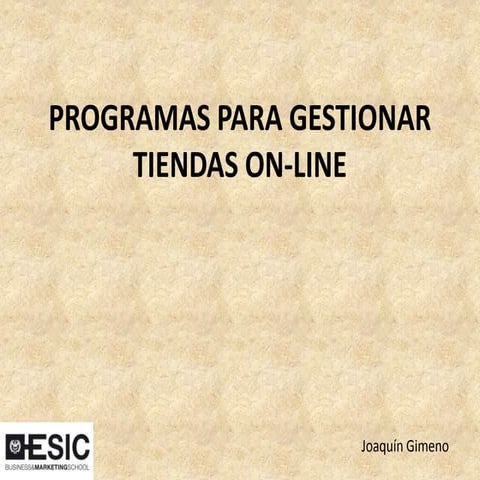 Programas para gestionar tiendas on line