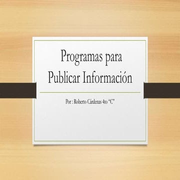Programas para publicar información
