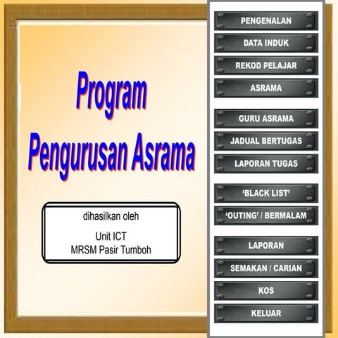 djeme98 : PROGRAM PENGURUSAN ASRAMA | PDF